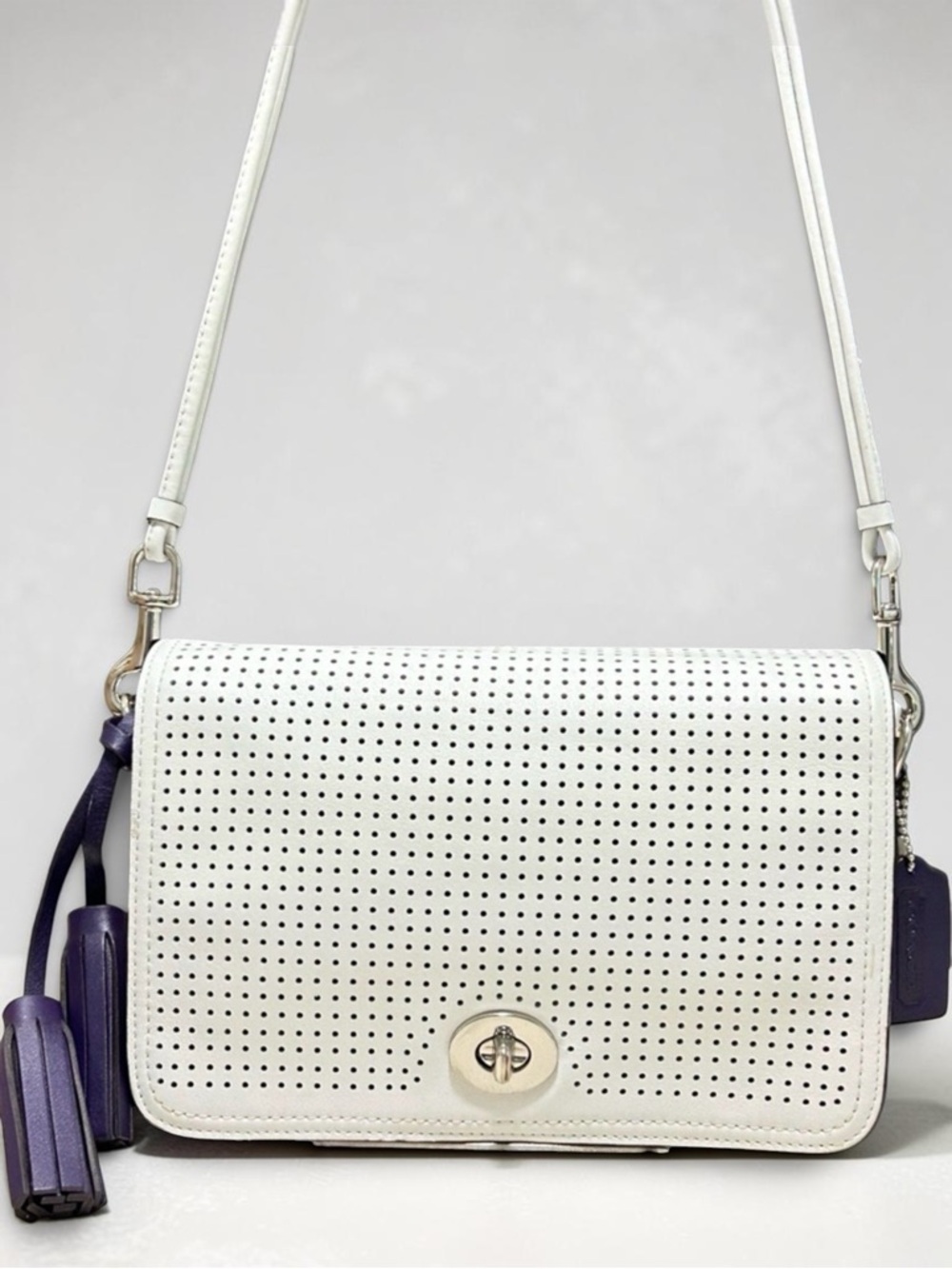 COACH Legacy Penelope Perforated Smooth Leather Crossbody Bag